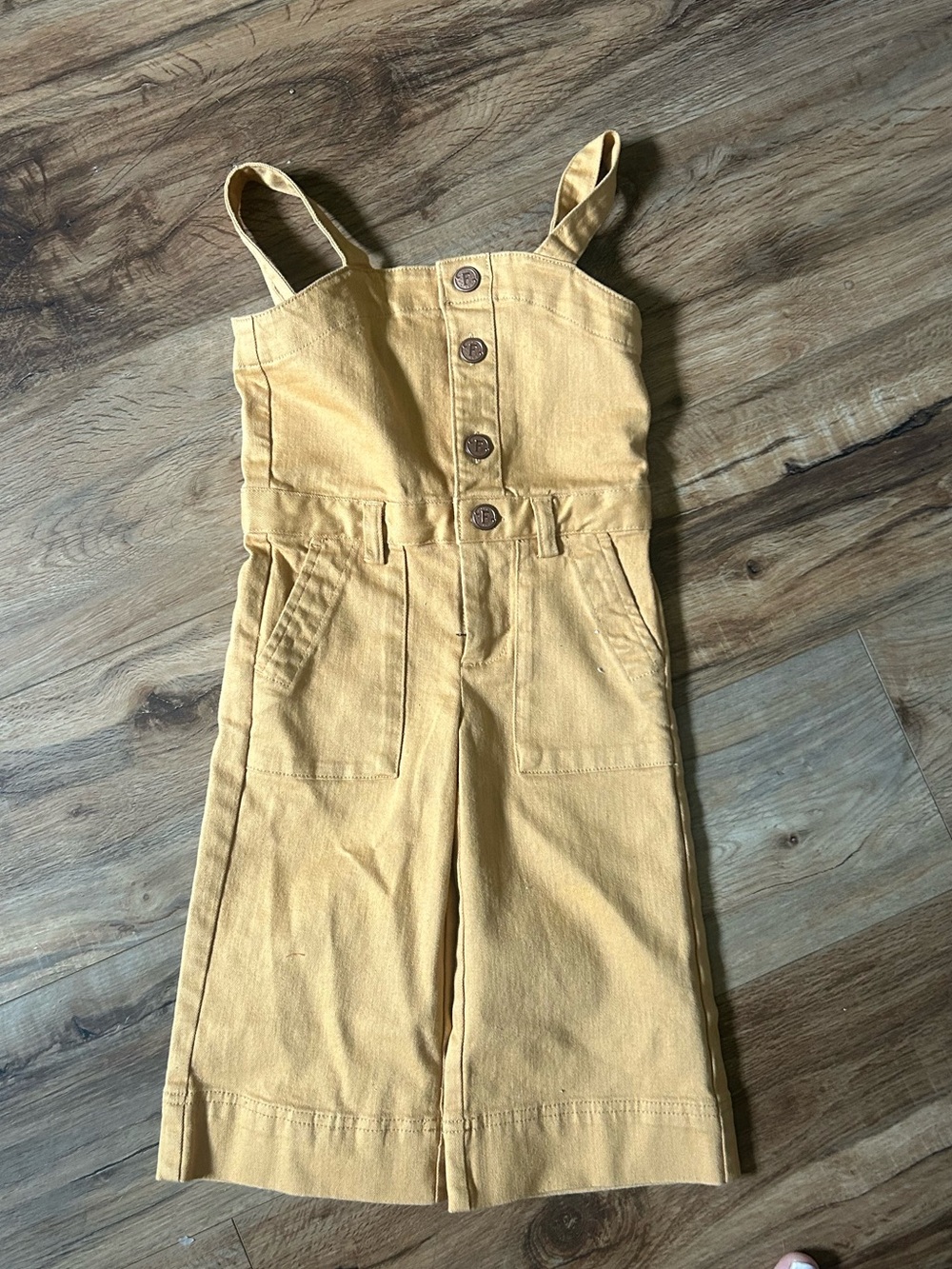 Yellow Denim Stretch Jumpsuit